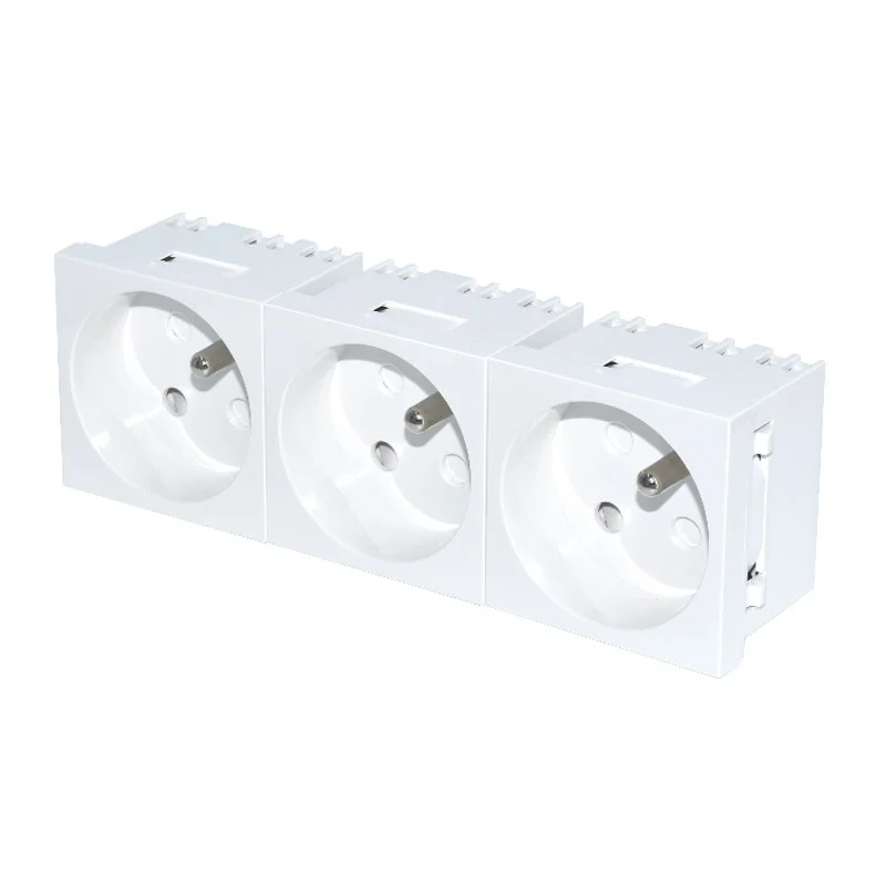 French White Socket Modul arụ ọrụ atọ